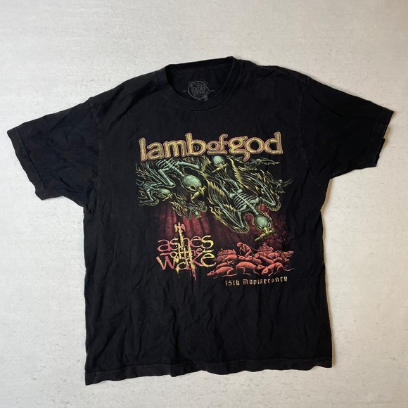 Lamb of God Other - Lamb of God Ashes of the Wake 15th Anniversary Black Band T Shirt‎ LG